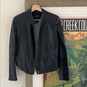 Black Vegan Leather Moto Jacket